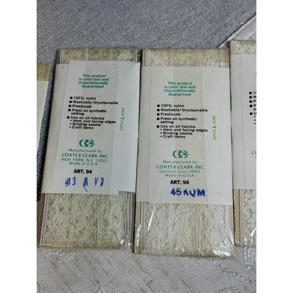 Lot of 7 Vintage Coats & Clark Boiltex Stretch Lace Seam Binding 3yds Art‎ 94 - Picture 6 of 9